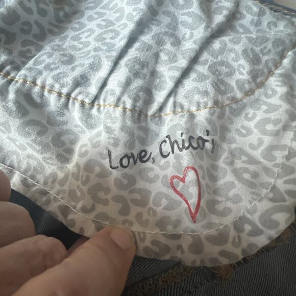 Chico's size 3 us XL chicos platinum Medium Wash Blue Denim jeans 16 straight - Picture 12 of 13